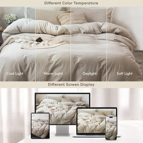MooMee wrinkle-look close-up reveals lived-in comfort.