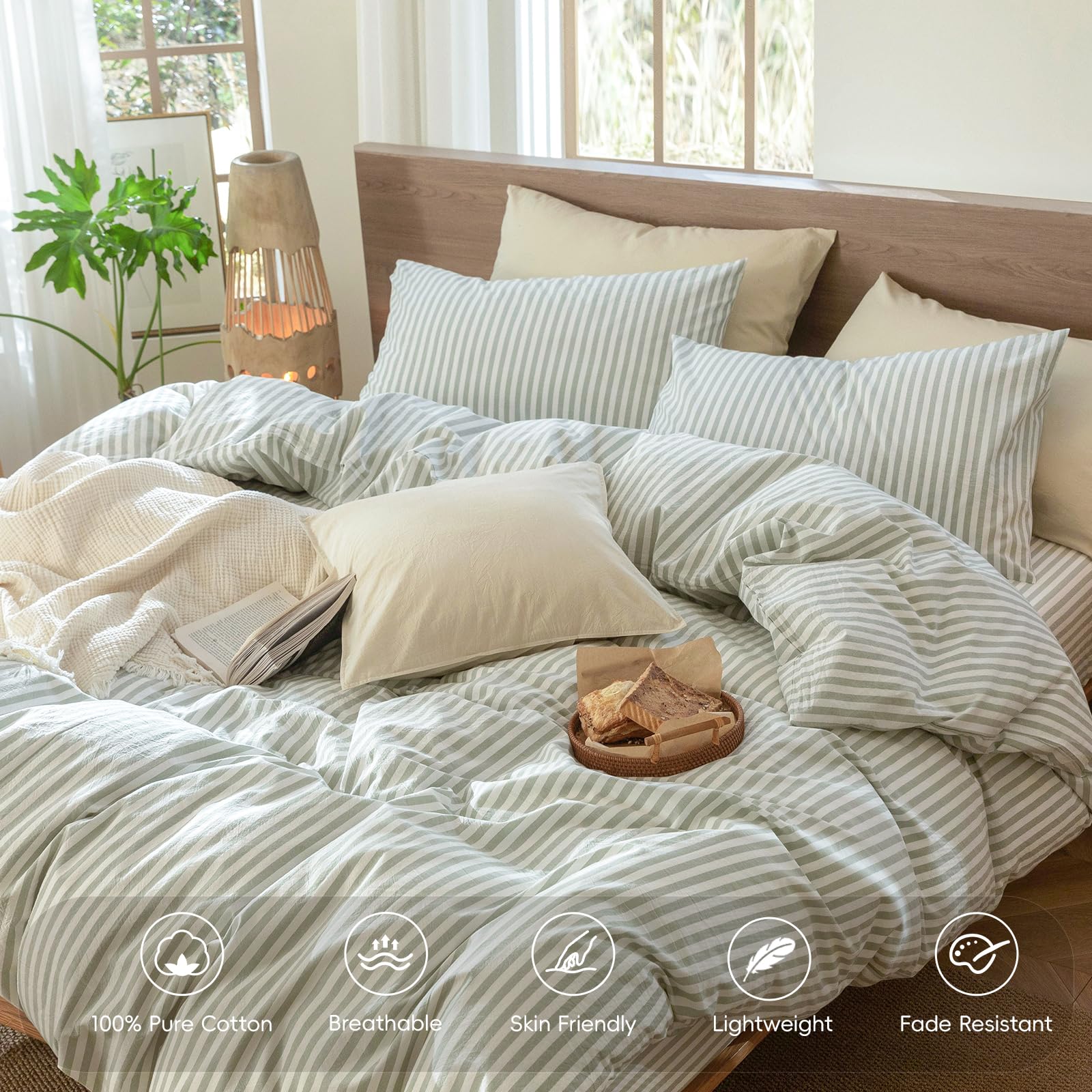 MooMee pillowcases with envelope closures for a neat, tidy look.