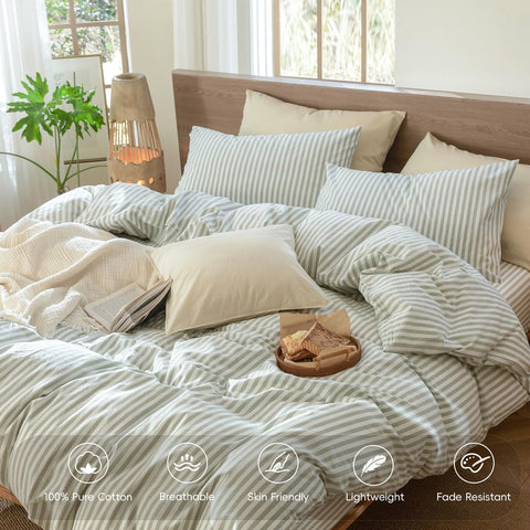 MooMee pillowcases with envelope closures for a neat, tidy look.