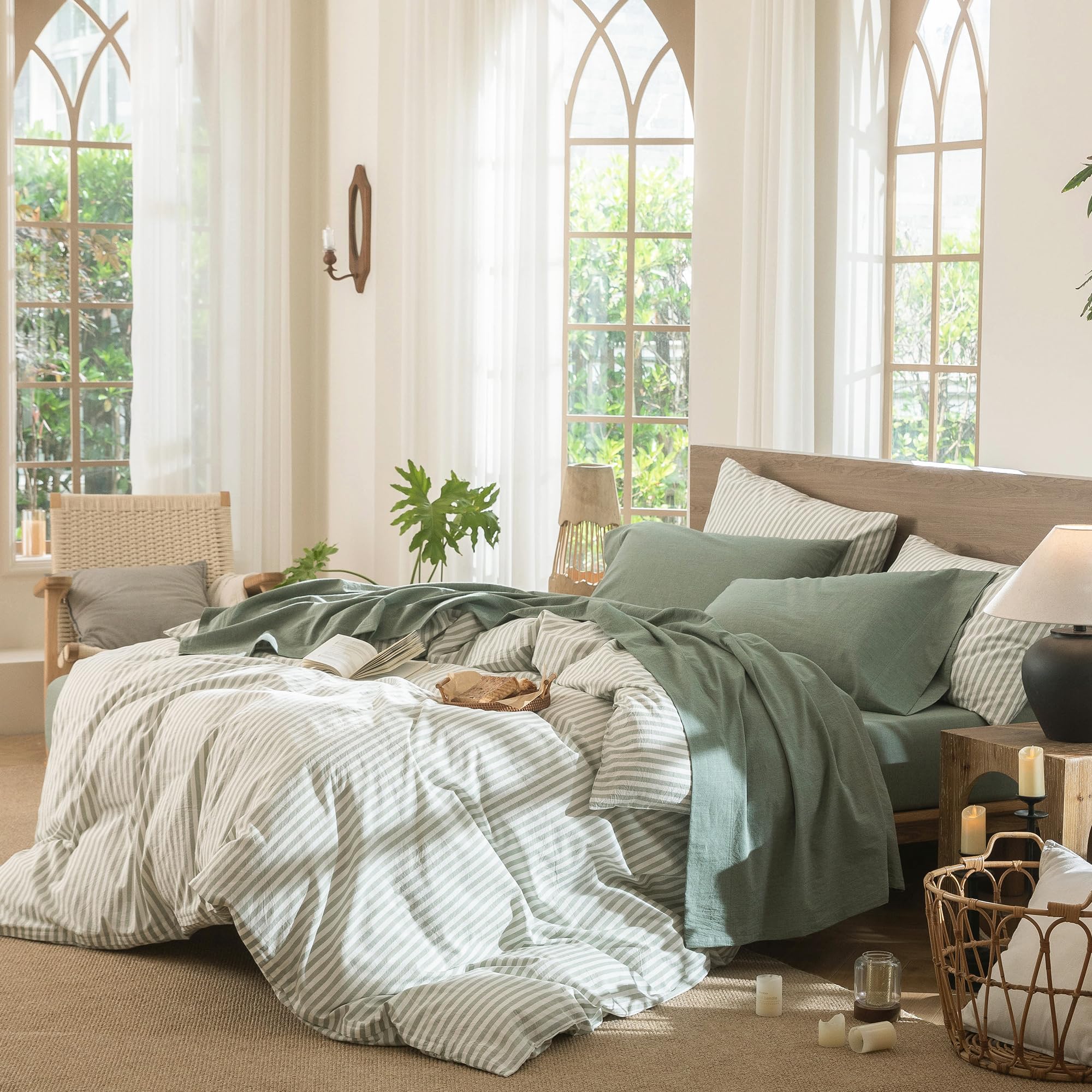 MooMee king pillowcases showcase cotton softness with a linen-like feel for a crisp sleep.