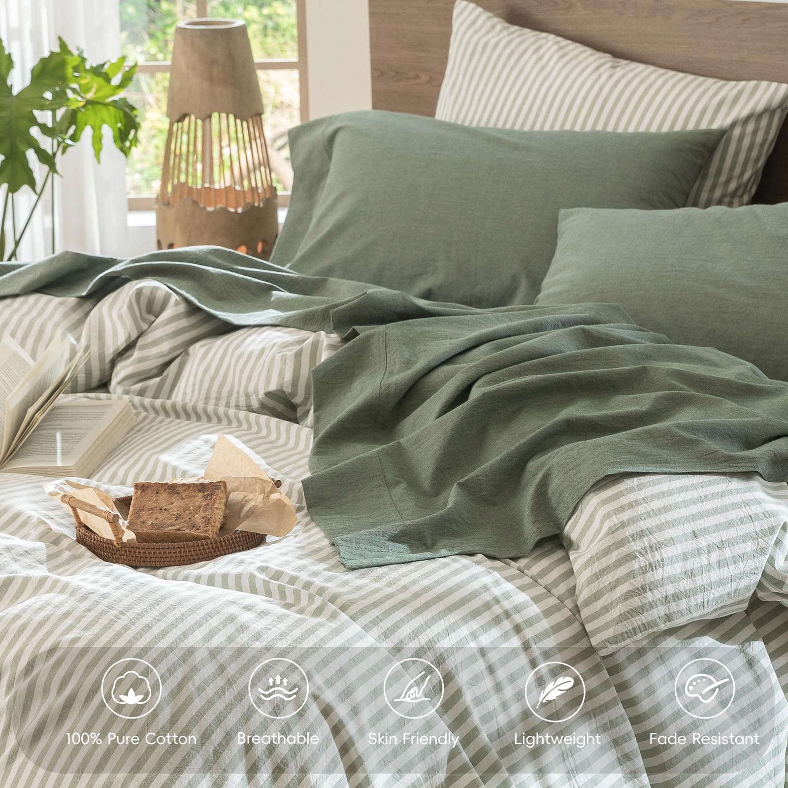 MooMee linen-like texture closeup reveals relaxed, resort-inspired comfort.