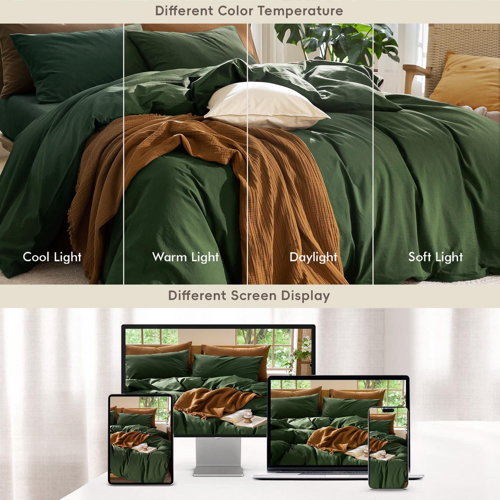 MooMee easy-care washed cotton material is machine washable for busy households.