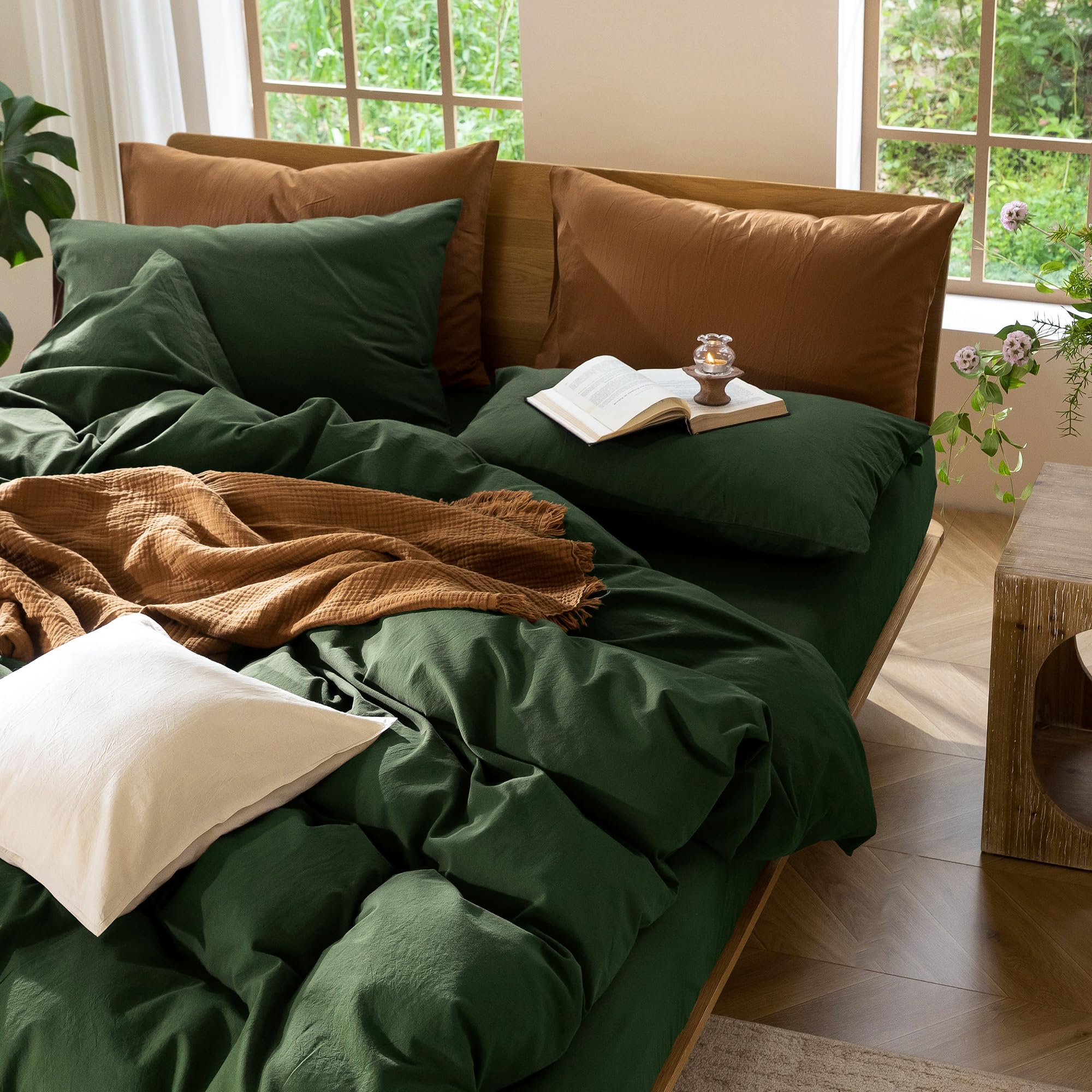 MooMee pillowcases with envelope closures for tidy, simple bed styling.