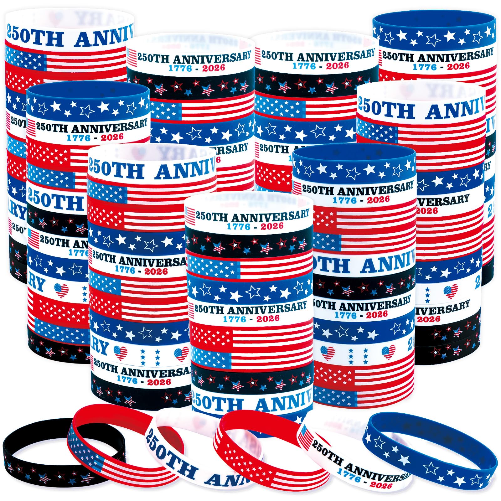 Moon Boat patriotic bracelet design flag stars stripes for Fourth of July celebrations