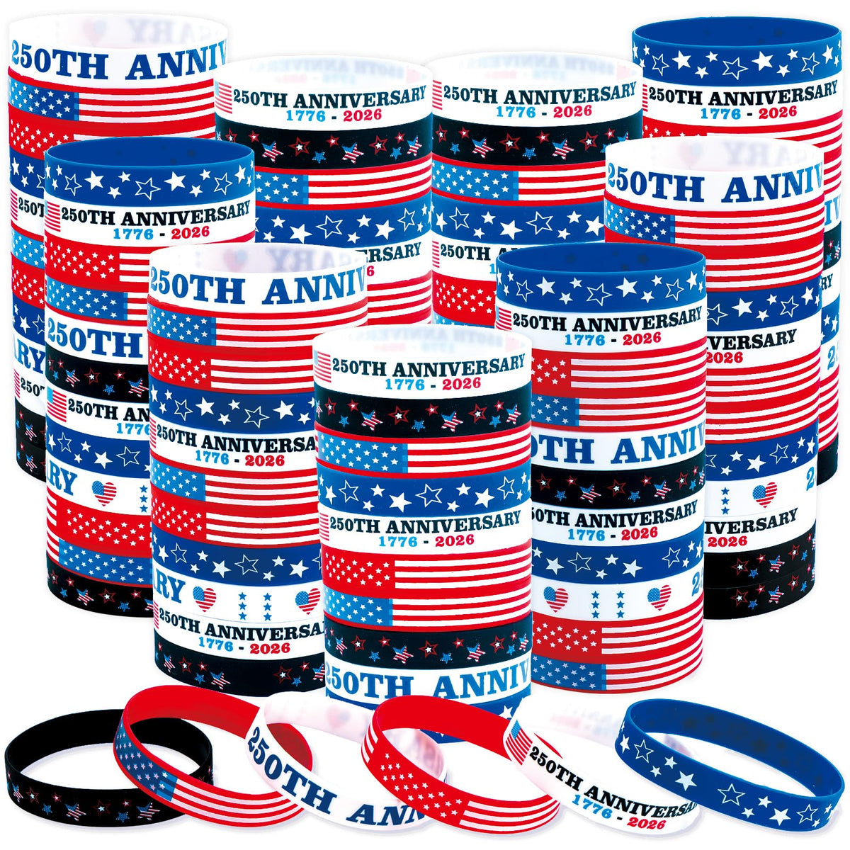 Moon Boat patriotic bracelet design flag stars stripes for Fourth of July celebrations