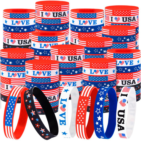 Moon Boat patriotic bracelet with USA flag design for Fourth of July celebrations