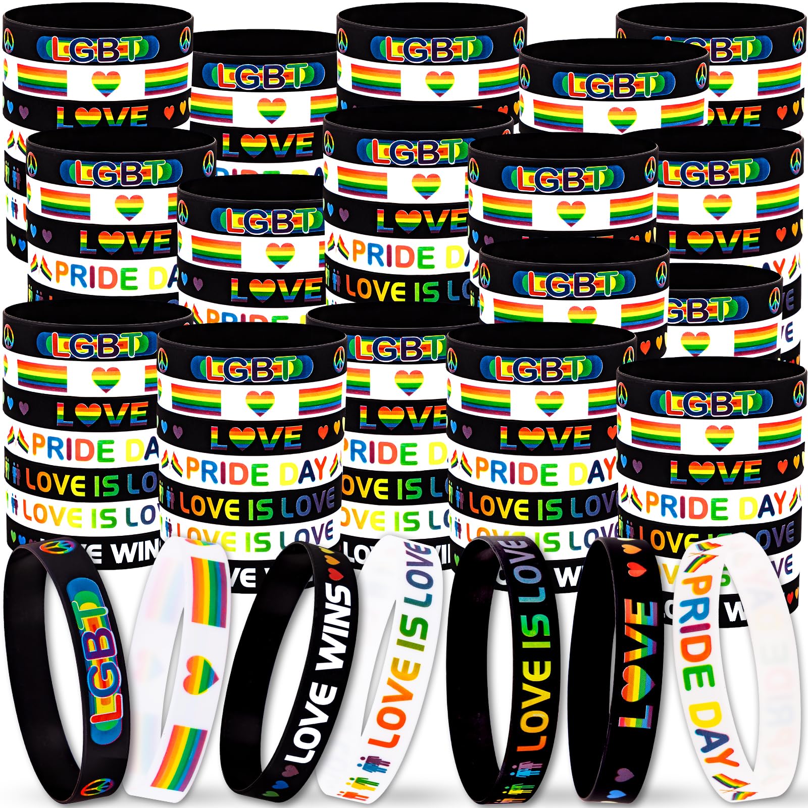 Moon Boat pride wristbands pack in vibrant rainbow hues for group gifting