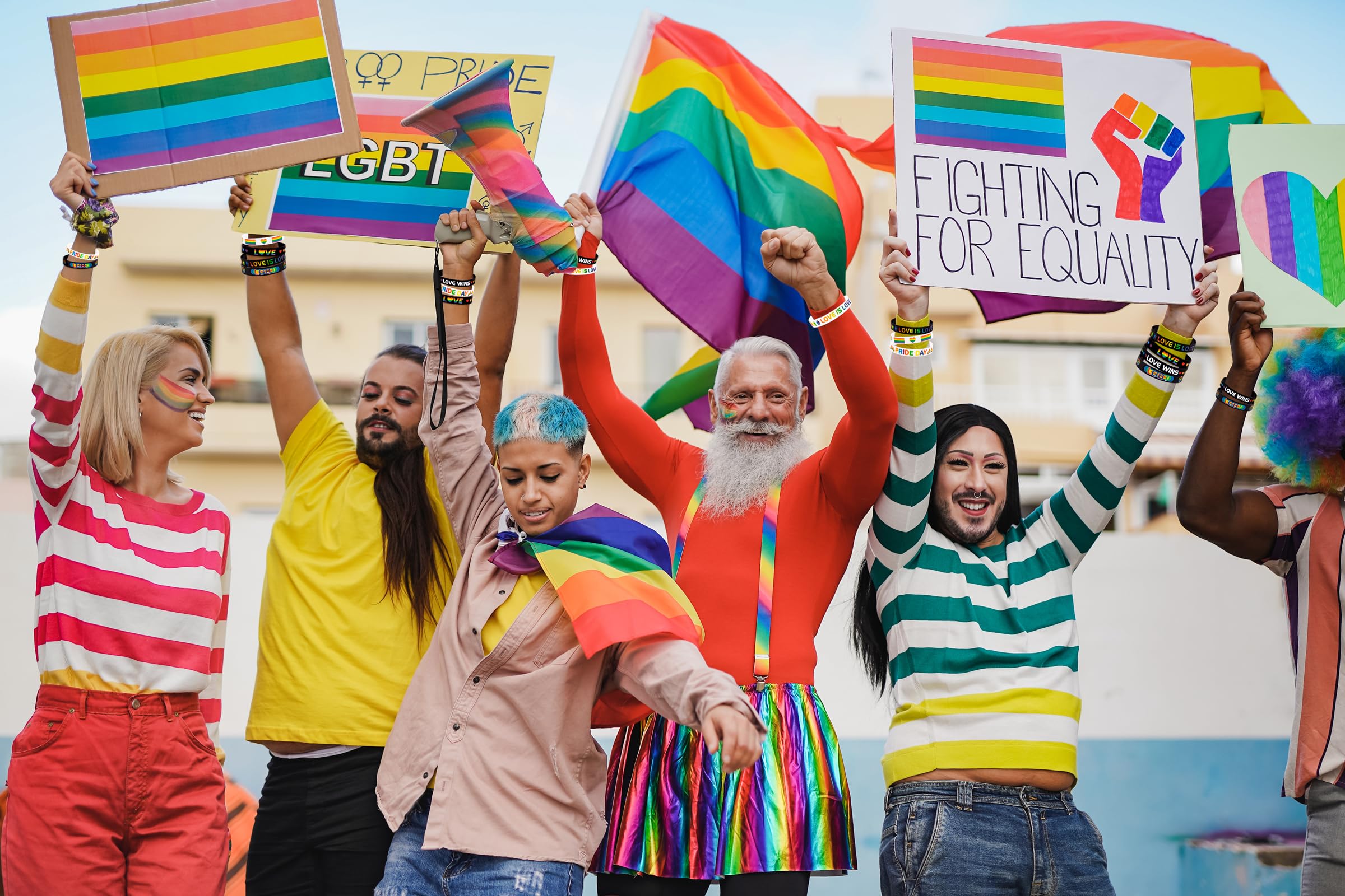 Moon Boat rainbow stripe design promotes festival visibility and unity