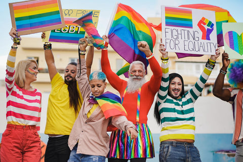 Moon Boat rainbow stripe design promotes festival visibility and unity