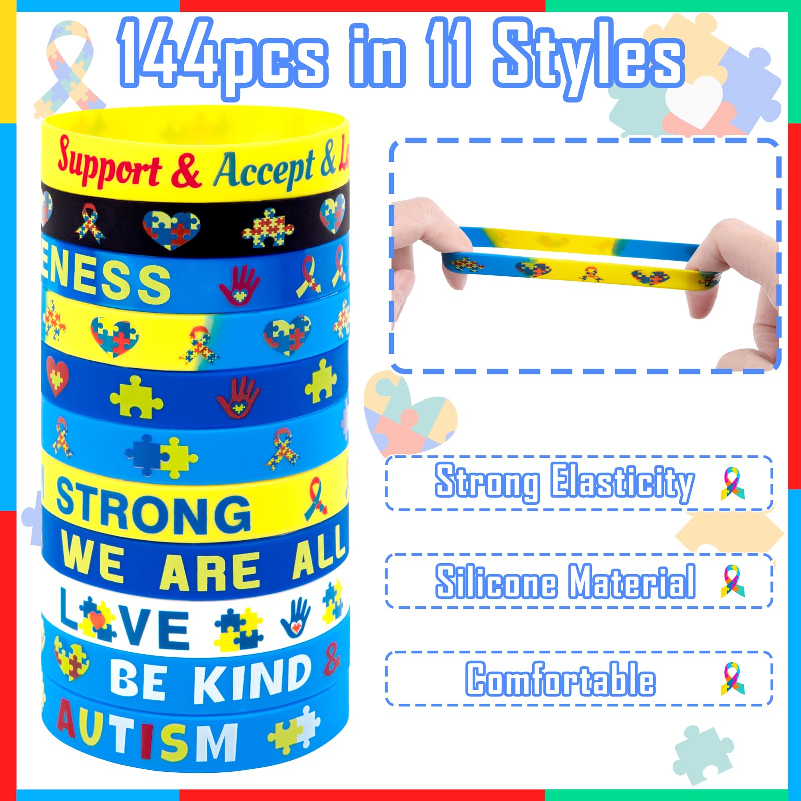 Moon Boat soft silicone wristbands fit most wrists and last through wear