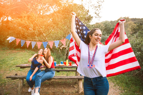 Moon Boat special-shaped beaded necklaces offer playful patriotic flair.