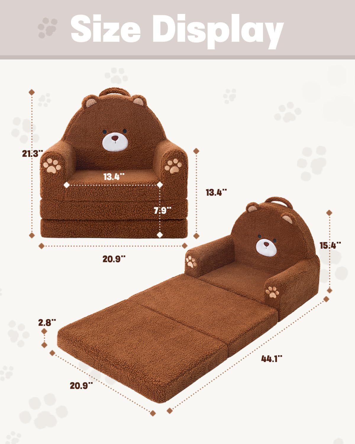 Moonbeeki bear-armrests provide a comforting, playful touch.