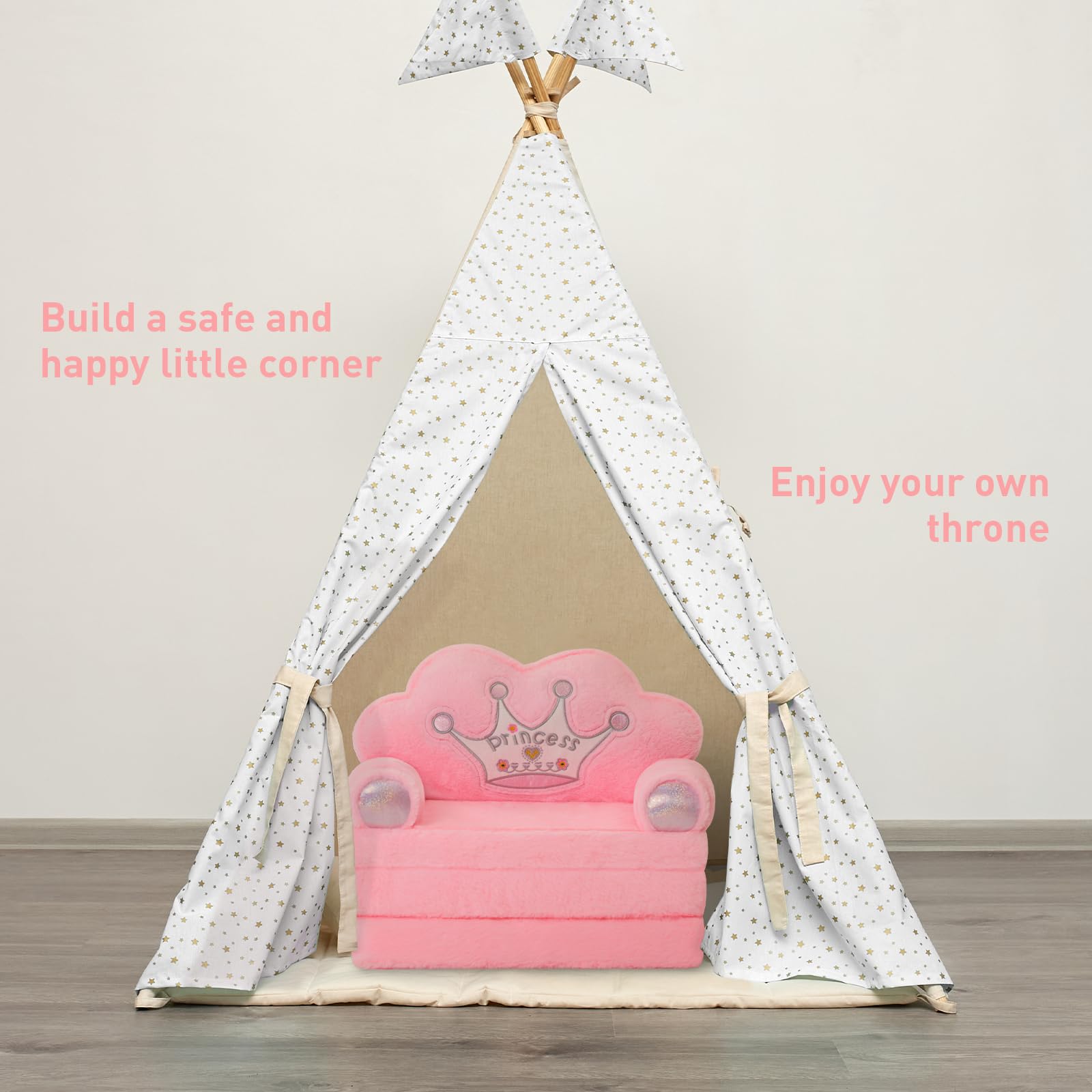 MOONBEEKI foam-filled toddler chair offers durable, comfortable support.
