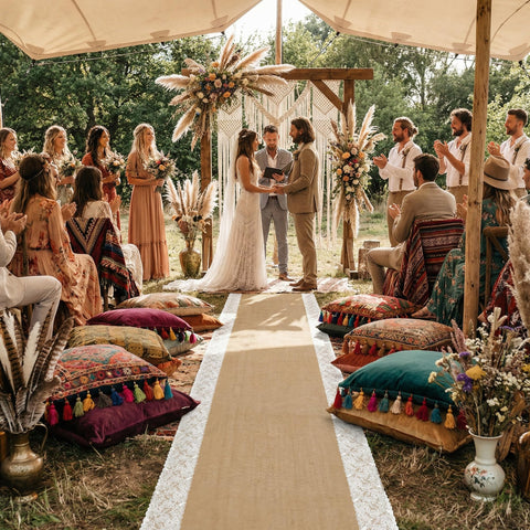 moonoom church ceremony decor with burlap texture brings rustic elegance
