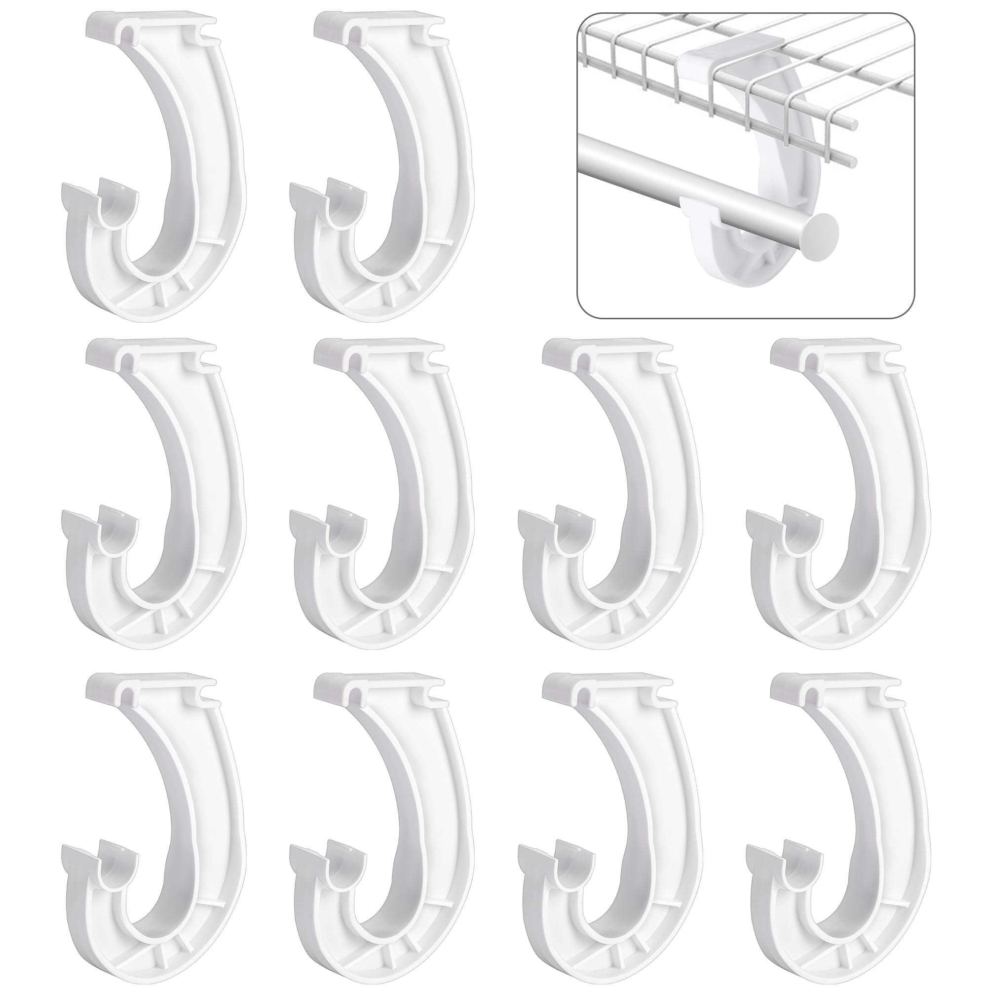 Moonoom closet rod support closeup shows sturdy PP construction for reliable daily hanging.