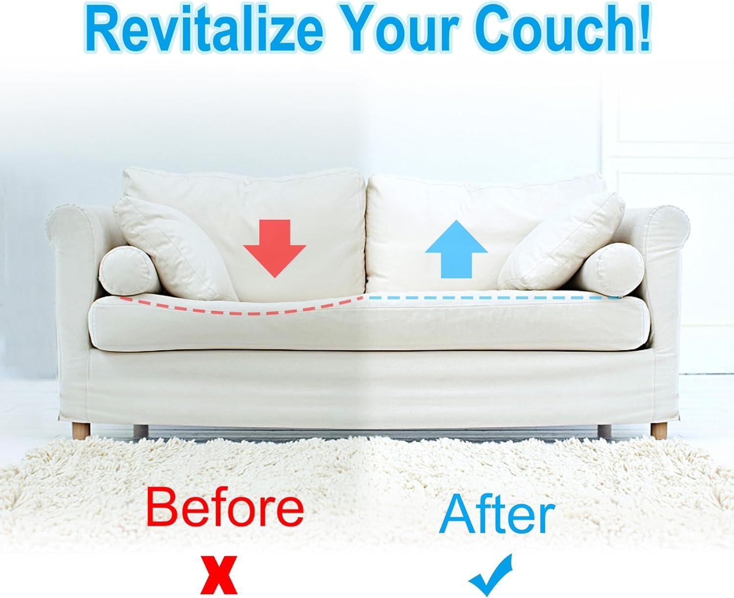 Moonoom high density foam seat support delivers durable lift for sagging cushions.