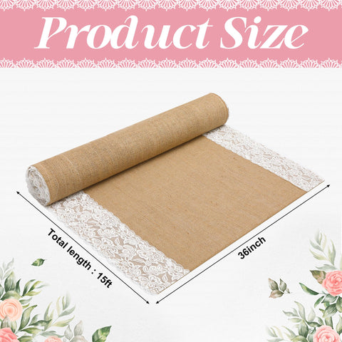 moonoom lace-edge burlap setup adds delicate detail to the aisle
