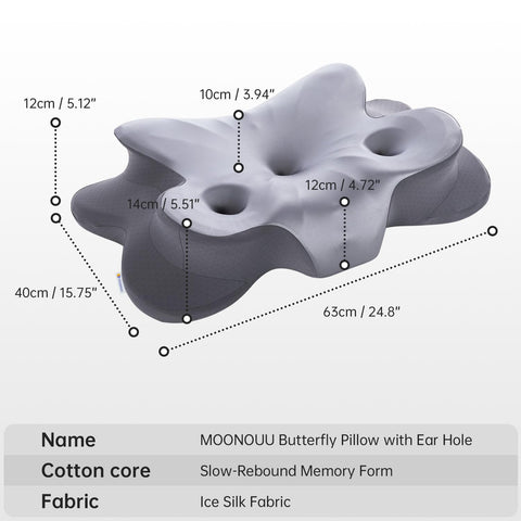 MOONOUU piercing pillow dual-height design supports both side and back sleeping.