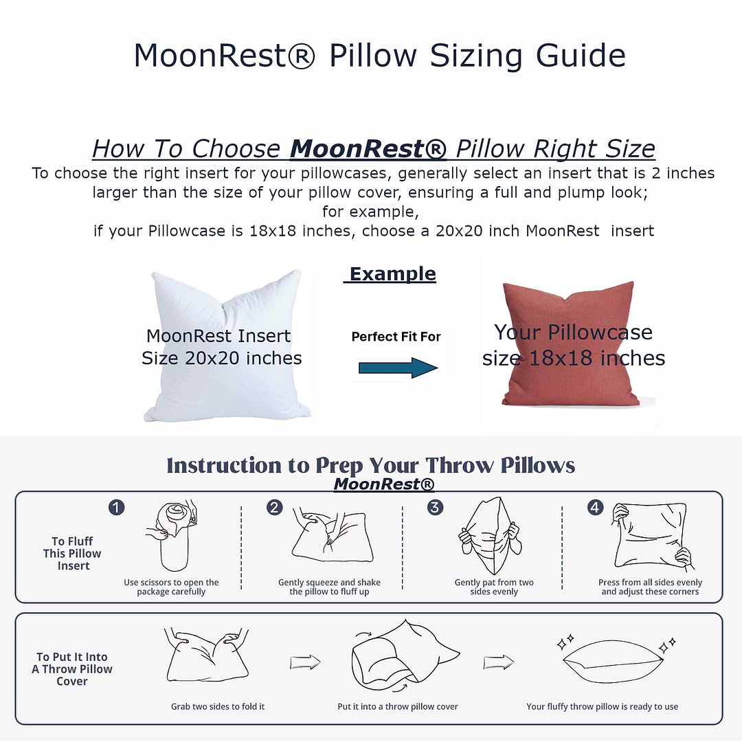 MoonRest machine-washable tag indicating easy care and loft maintenance