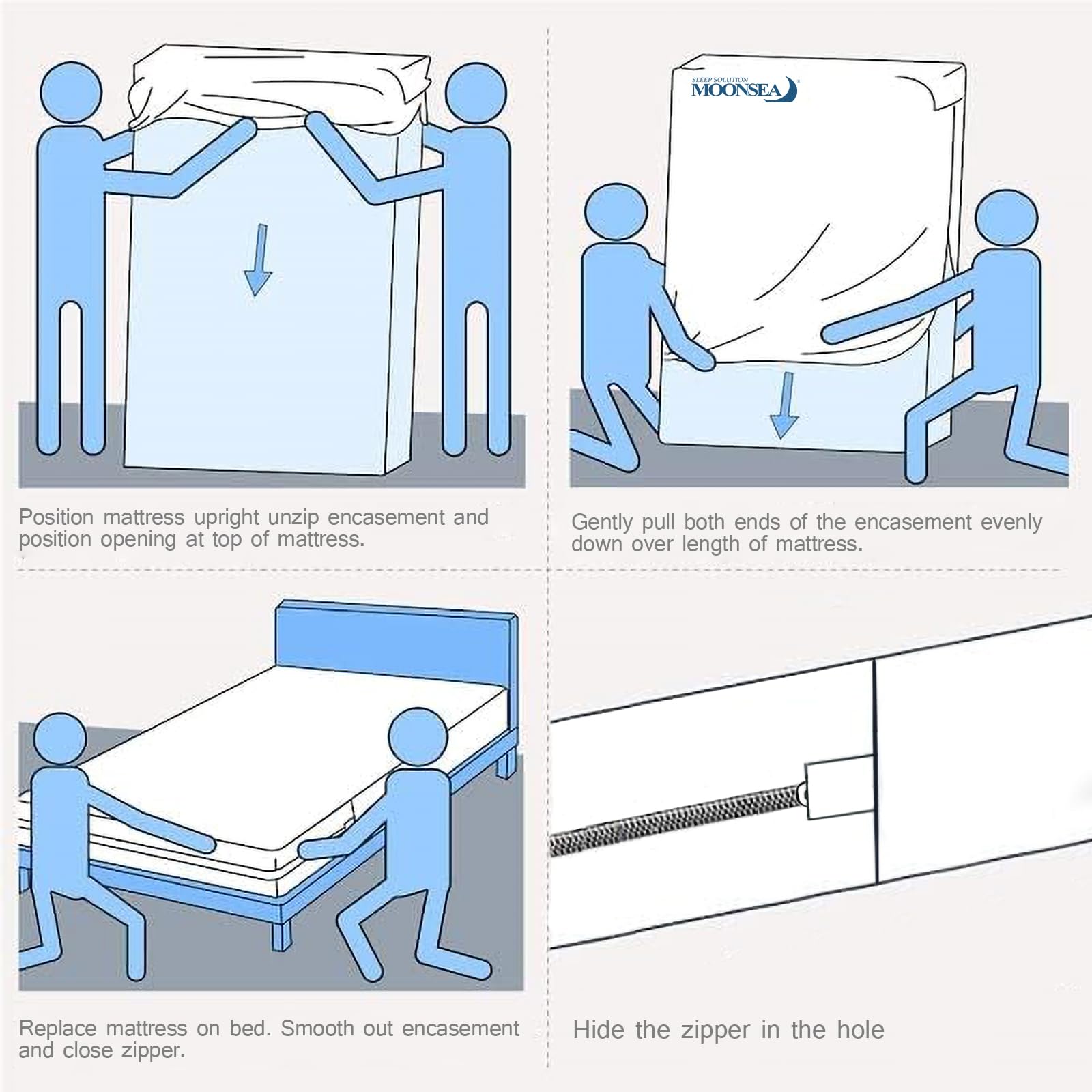 Moonsea deep-pocket-14-inch ensures a secure fit for taller mattresses.