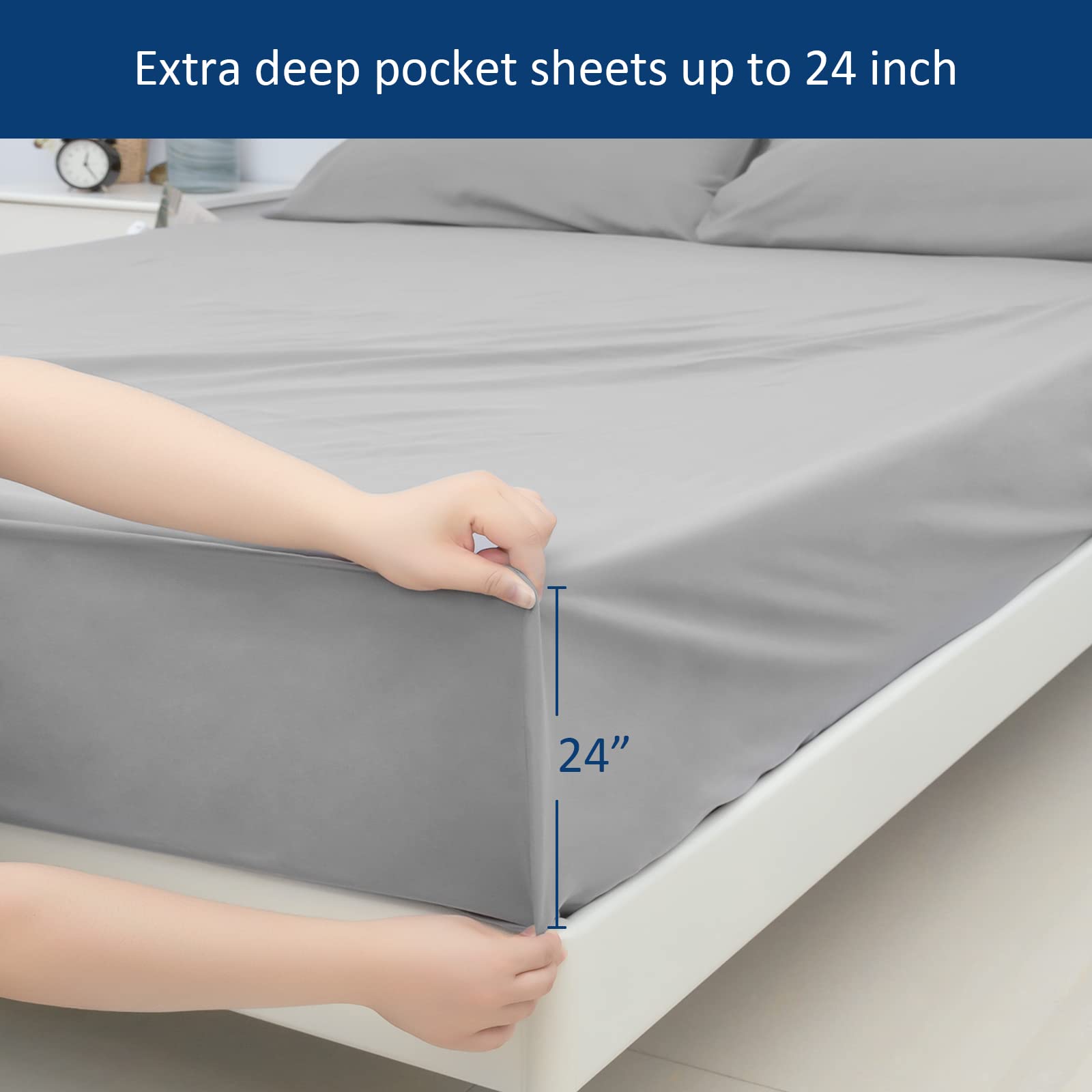 Moonsea 16-24 inch deep pocket fits extra deep air mattresses securely.