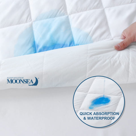 Moonsea fitted-sheet style with elastic edge fits 54 by 72 inch sofa bed mattress securely.