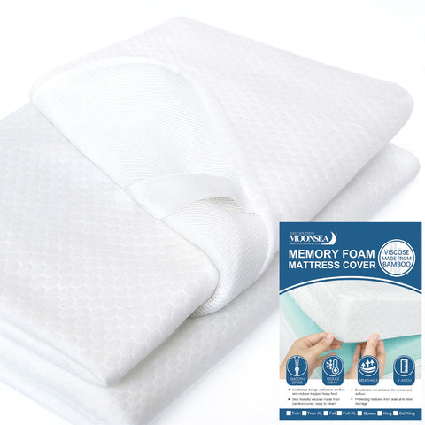 Moonsea mattress topper cover queen 3-4 inch: breathable cooling protection