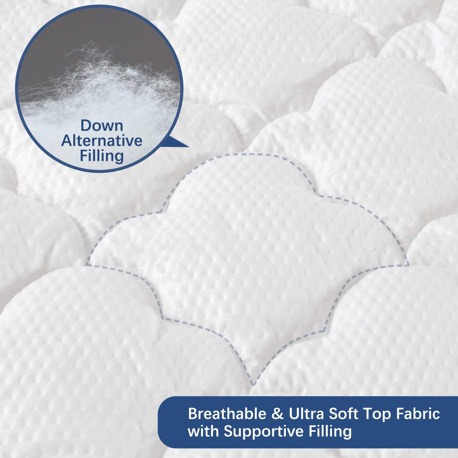 Moonsea queen air mattress pad topper breathable fabric promotes cooler nights