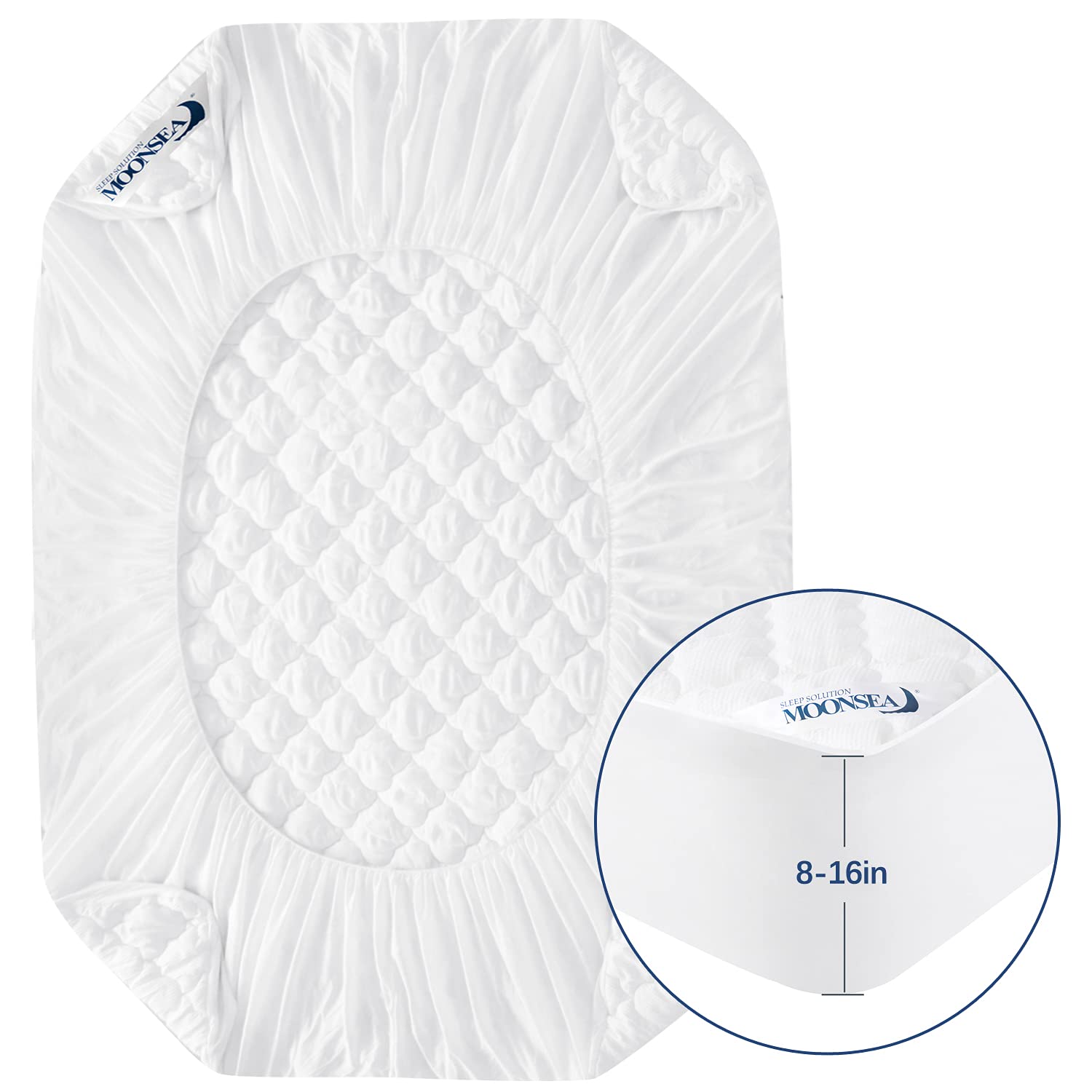 Moonsea queen air mattress pad topper fitted sheet style keeps secure fit