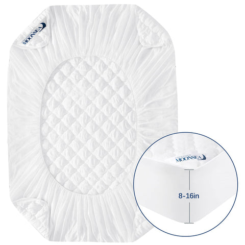 Moonsea queen air mattress pad topper fitted sheet style keeps secure fit