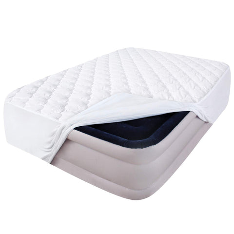 Moonsea queen air mattress pad topper with quilted surface for cozy feel