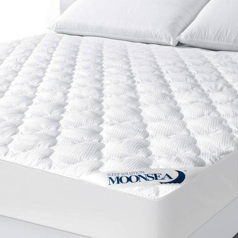 Moonsea queen air mattress pad topper vacuum packaging ready to fluff