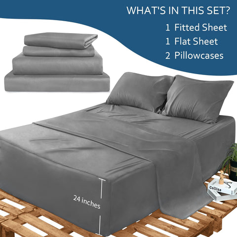 Moonsea queen flat sheet 90x102 lays flat for full bed coverage.