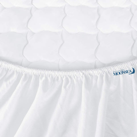 Moonsea queen mattress pad deep pocket fit for thick mattresses up to 23 inches.