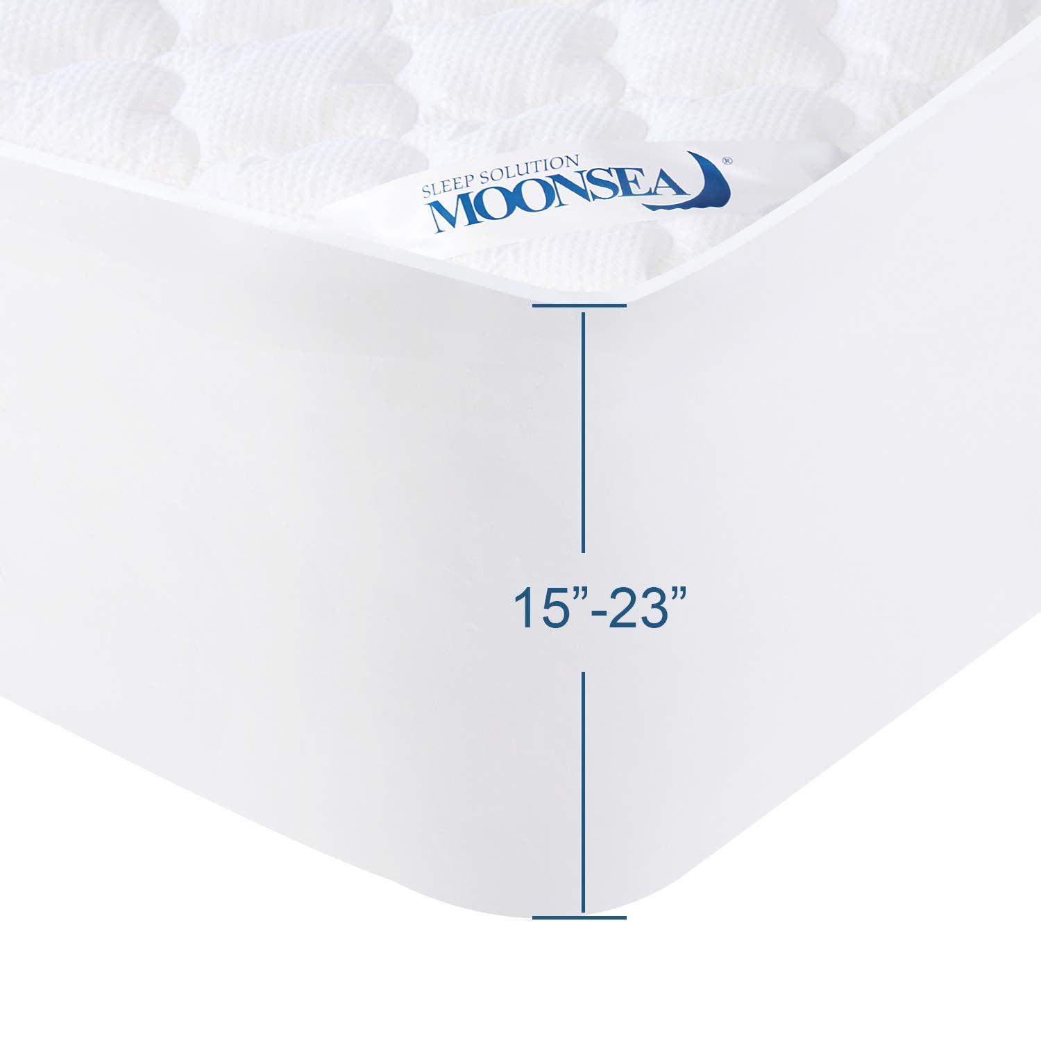 Moonsea queen mattress pad fitted-sheet-style for easy on/off.