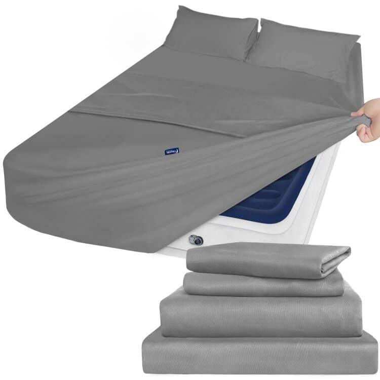 Moonsea queen sheet set side pocket detail keeps essentials within reach.