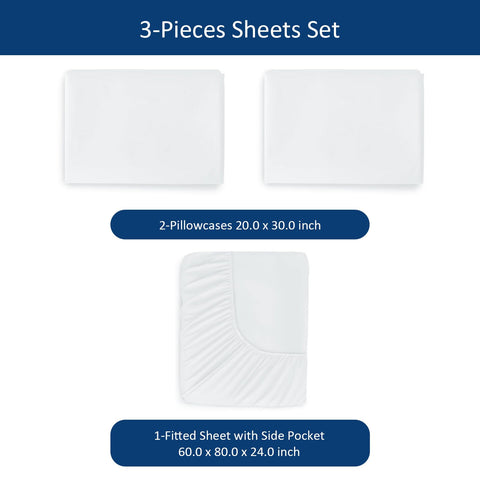 Moonsea air mattress sheets showing side pockets for easy access.