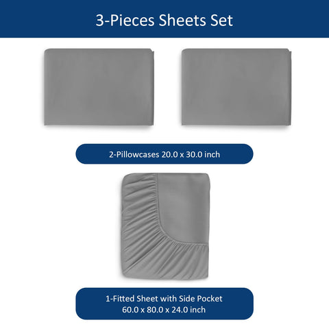 Moonsea side-pocket fitted sheet keeps remotes and glasses within reach.