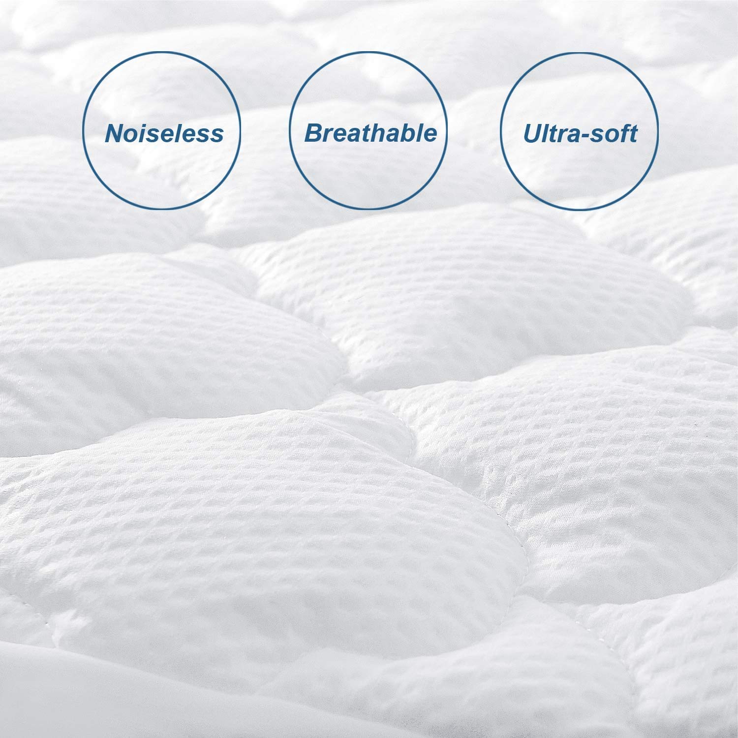 Moonsea twin mattress pad cover quilted design for quiet nights.
