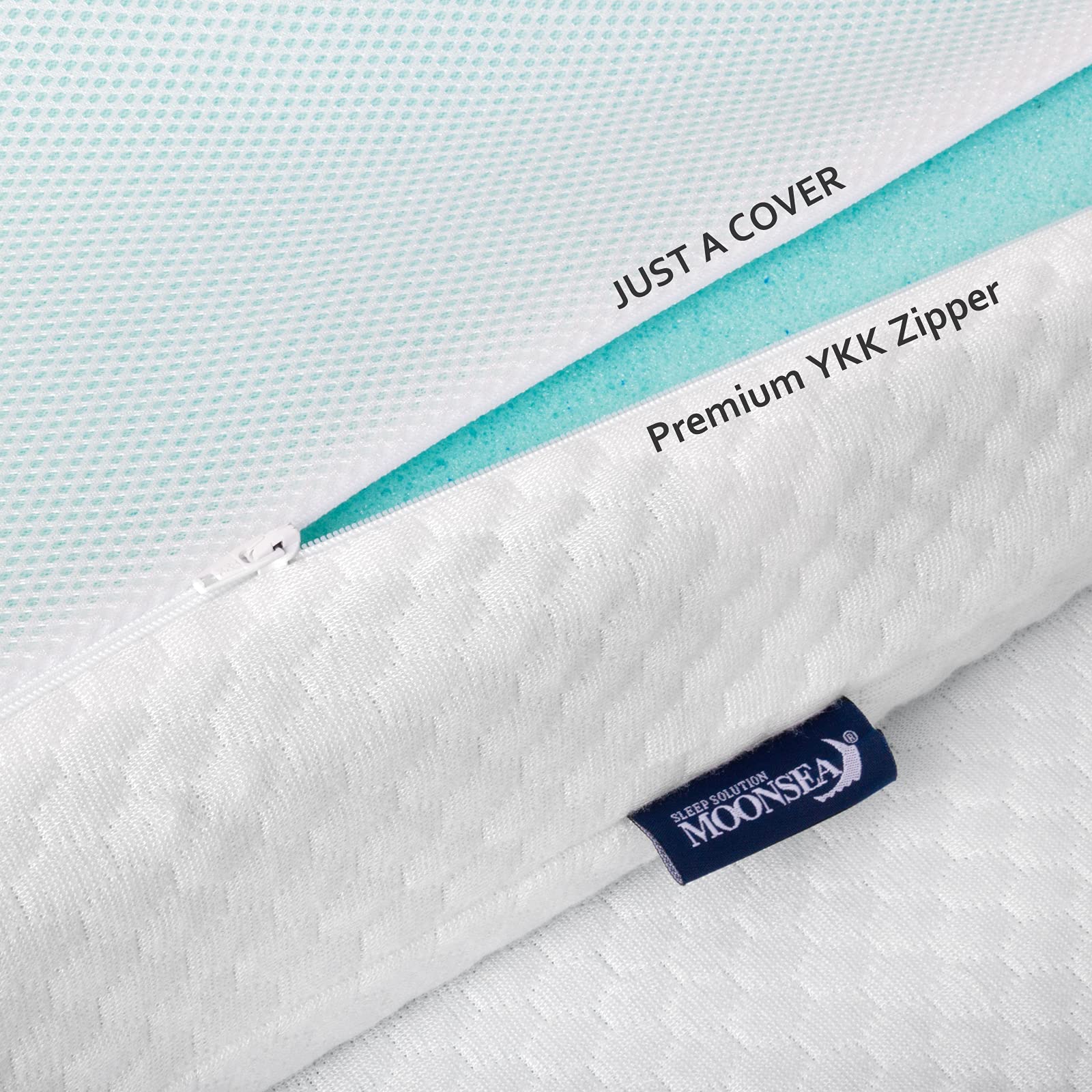 Moonsea YKK zipper closure for full coverage and easy removal
