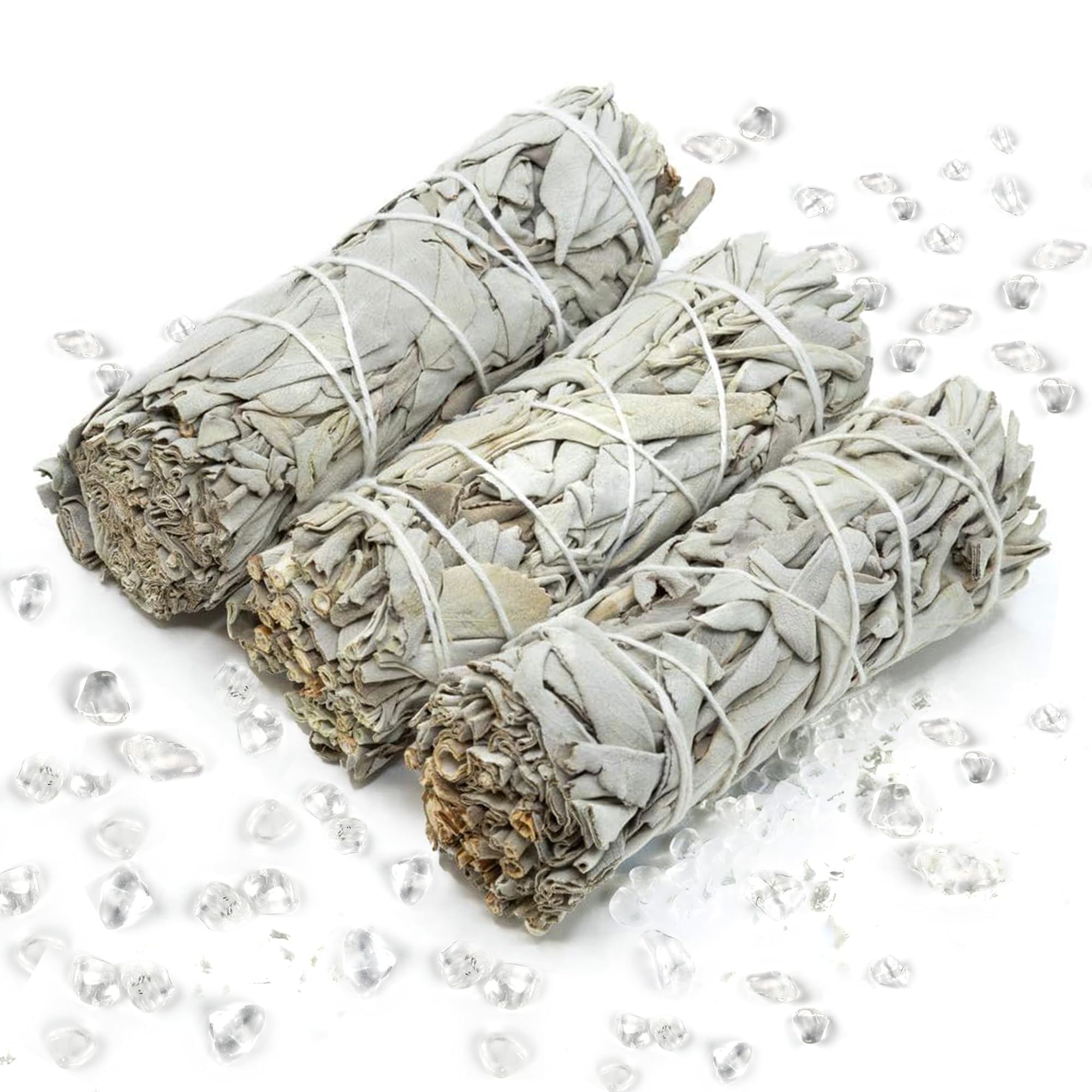 Moonwater Elixirs white sage smudge stick with full moon infusion for energy cleansing.