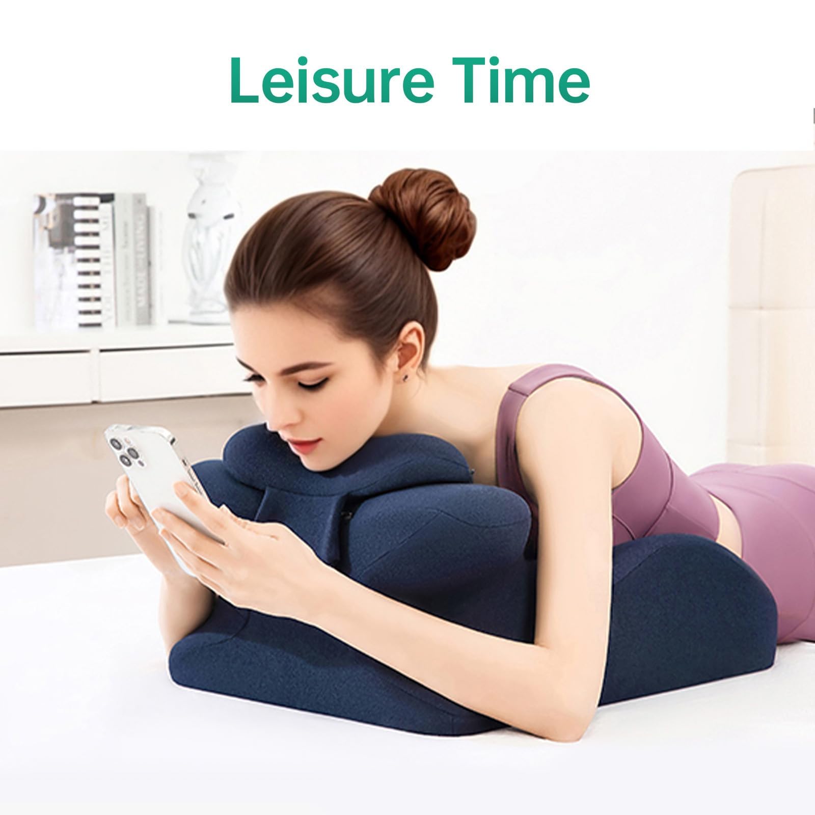 MOONYOOY reading pillow setup supports neck and shoulders