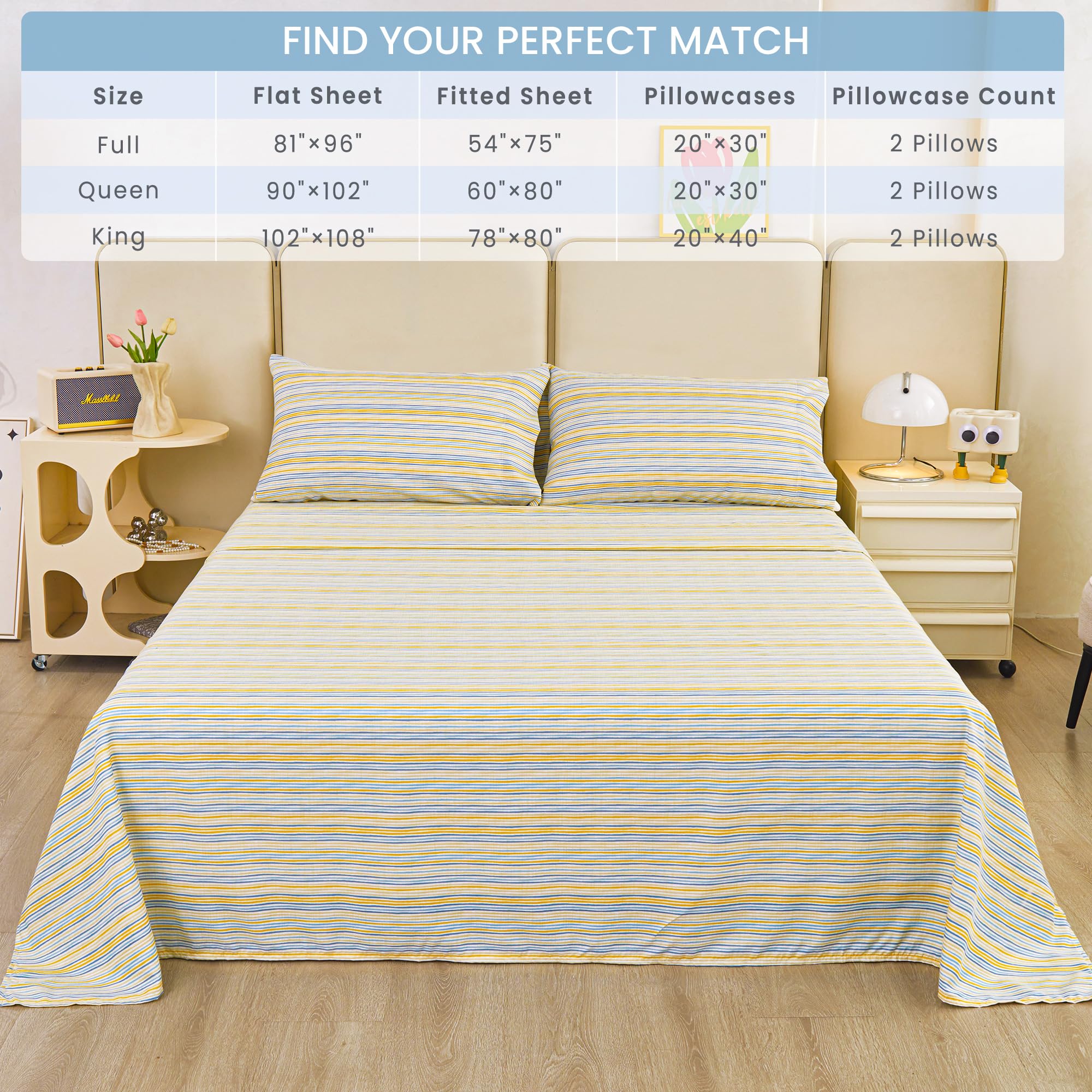 Mooreeke 4-piece queen set designed for easy care.