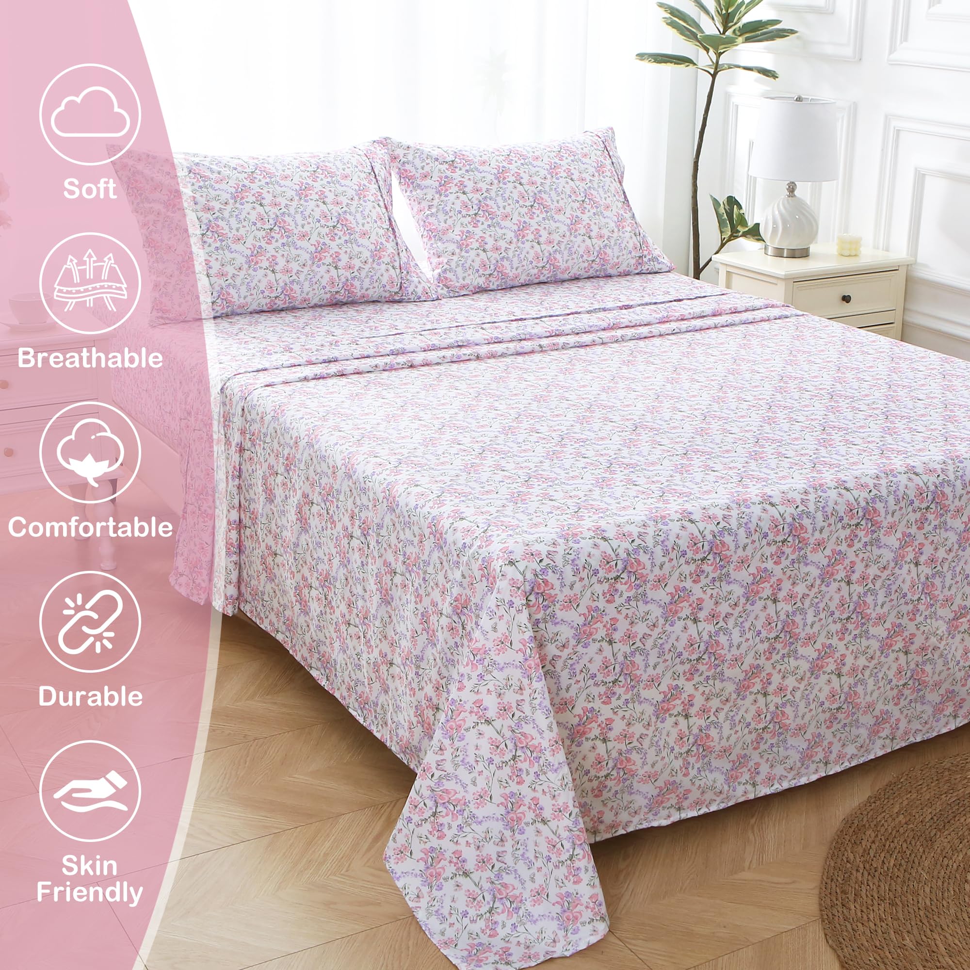 Deep pocket fitted sheet from Mooreeke fits mattresses up to 15 inches.