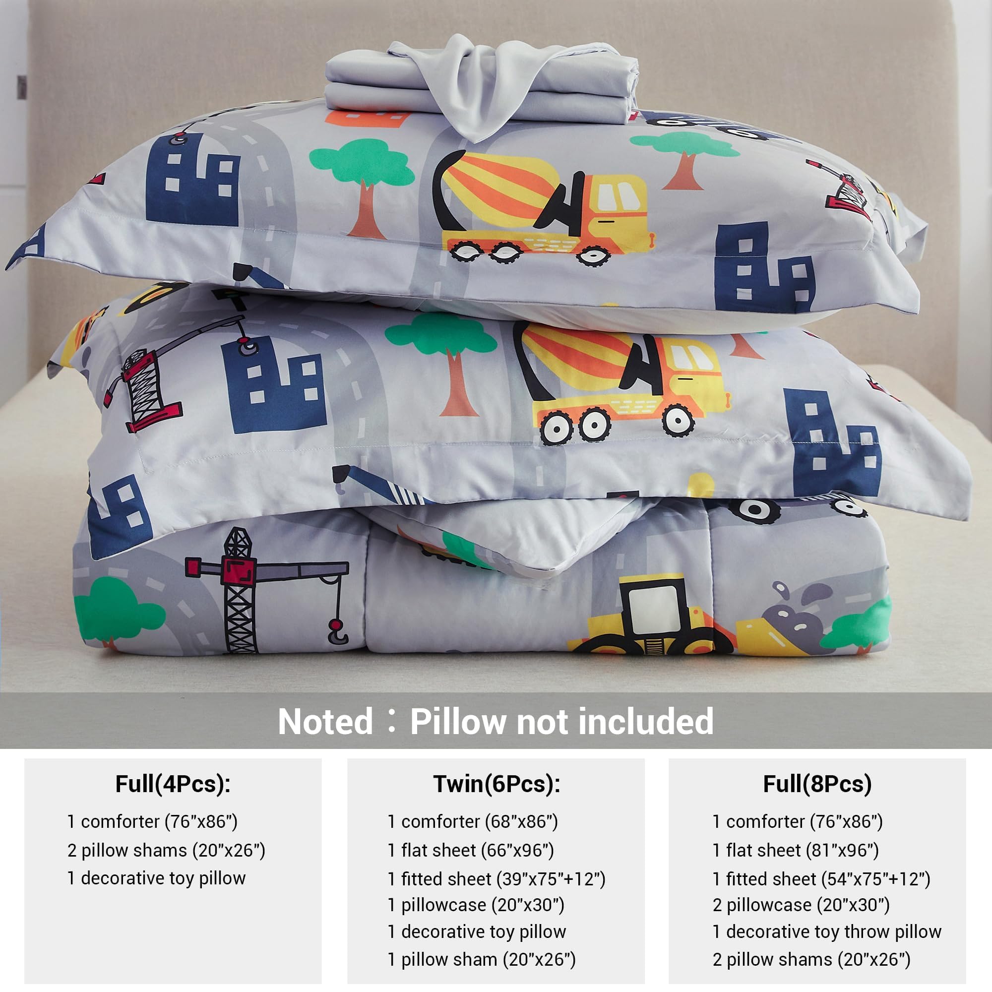 Mooreeke Excavator decorative toy pillow for cozy desk or bed nook.