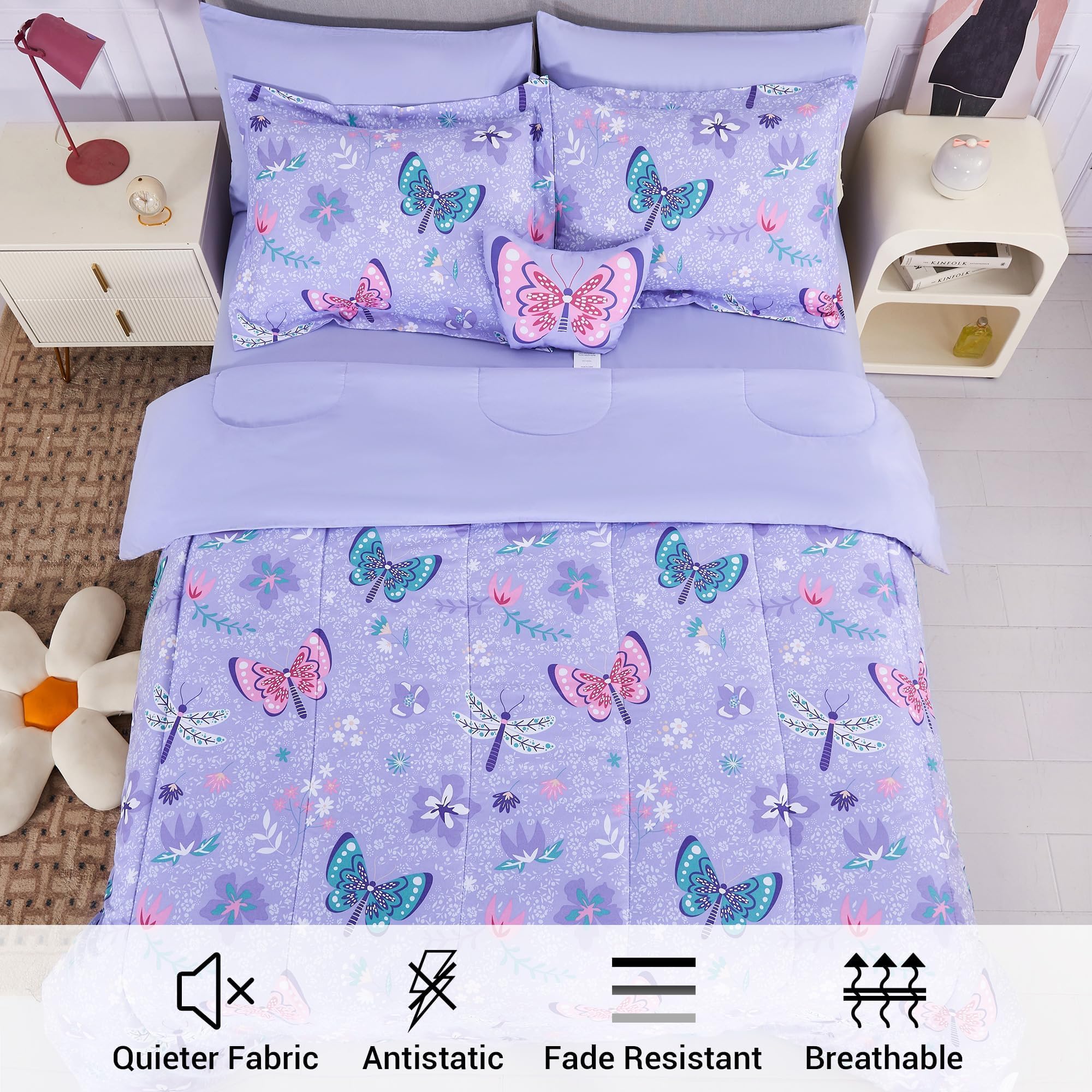 Mooreeke Kids fitted sheet provides snug twin bed fit and breathable microfiber comfort.