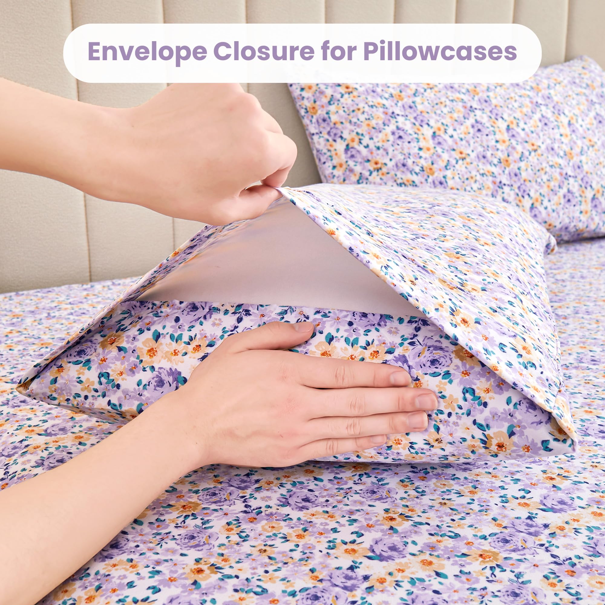 Mooreeke queen bed sheet set with pillowcases for easy outfitting.