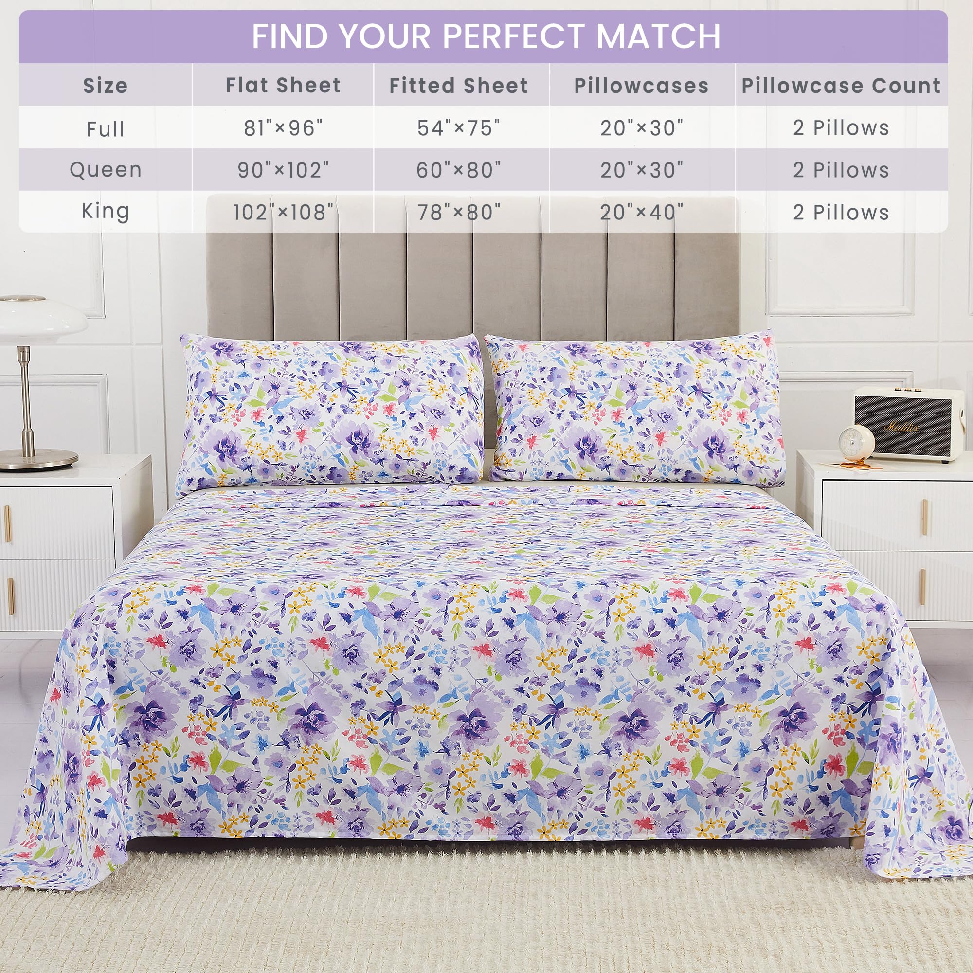 Mooreeke queen pillowcases 20x30; completes a soft, coordinated look.