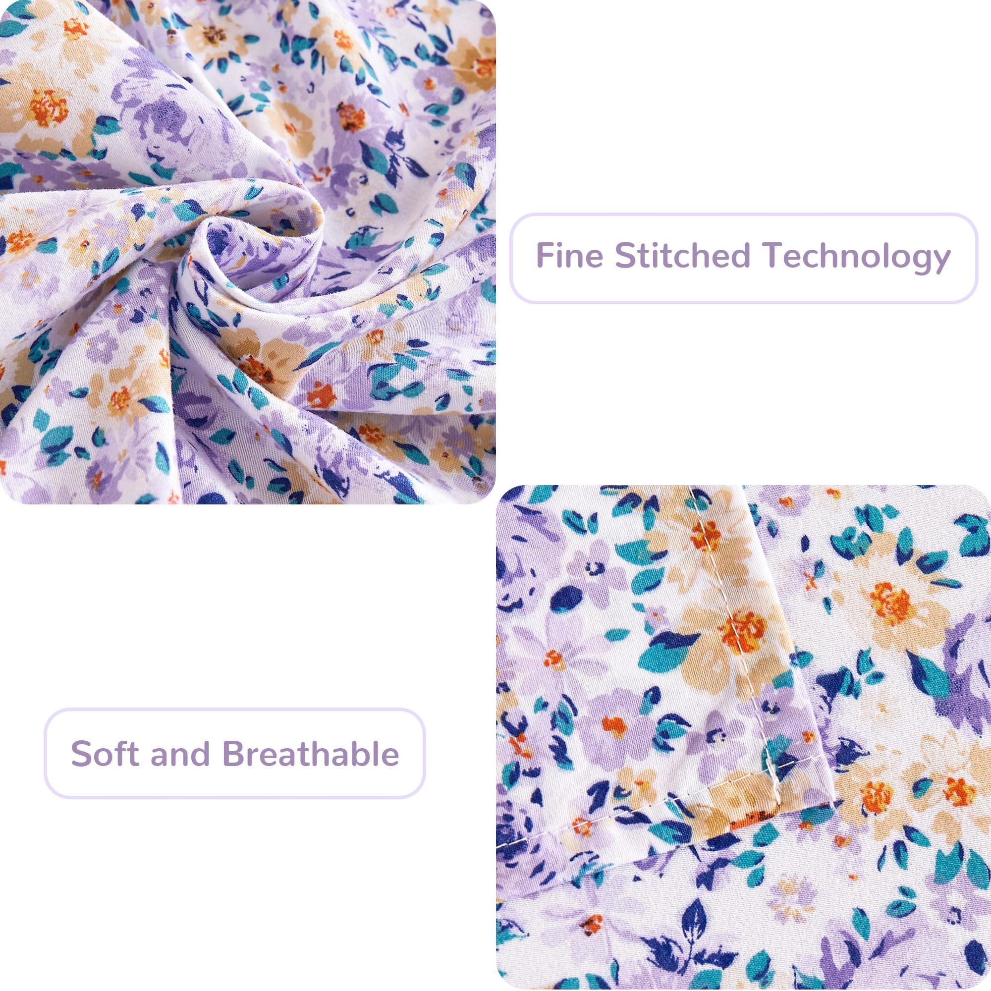 Mooreeke shabby chic floral design queen sheets elevate room decor.