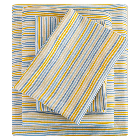 Mooreeke striped queen sheet set with soft microfiber and deep pockets.